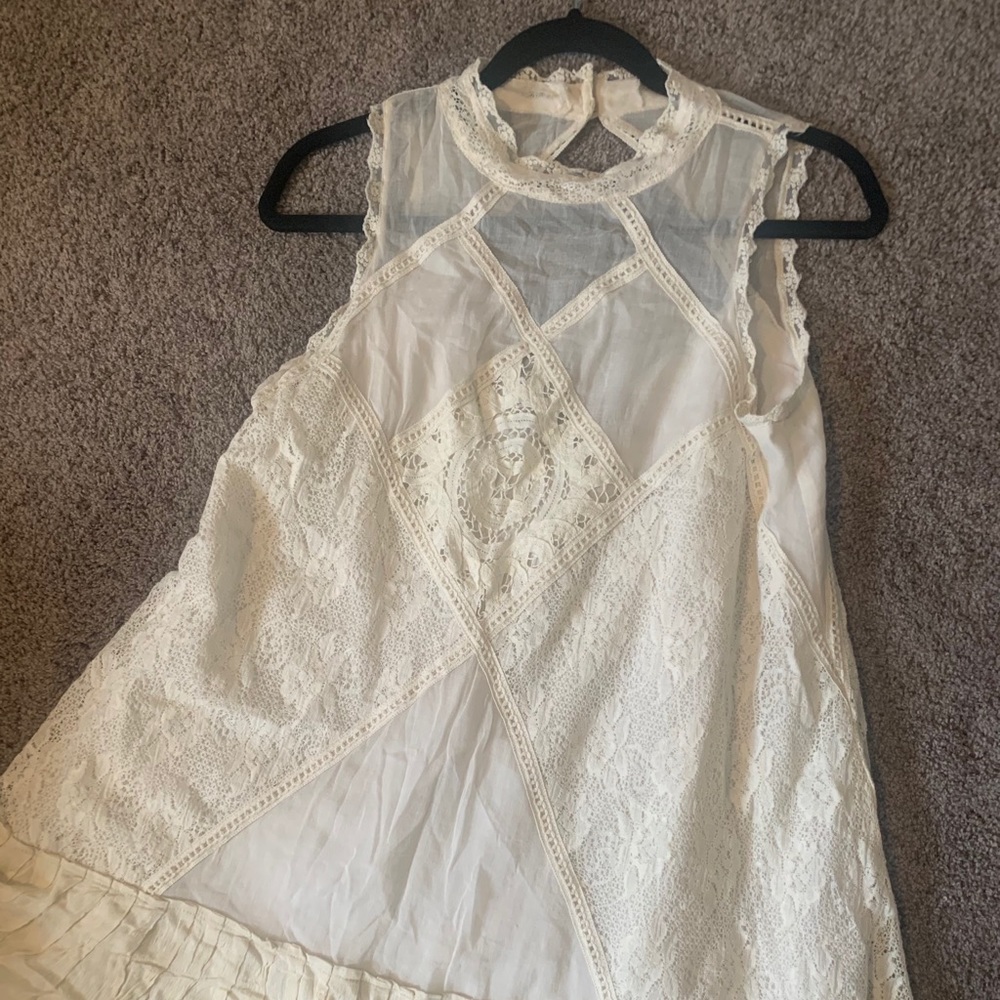 Freepeople cream prairie mini dress